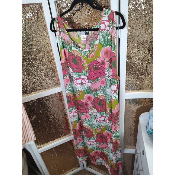 Vintage James.S Casuals Floral Dress Large Vacation and Tropical - Picture 4 of 16